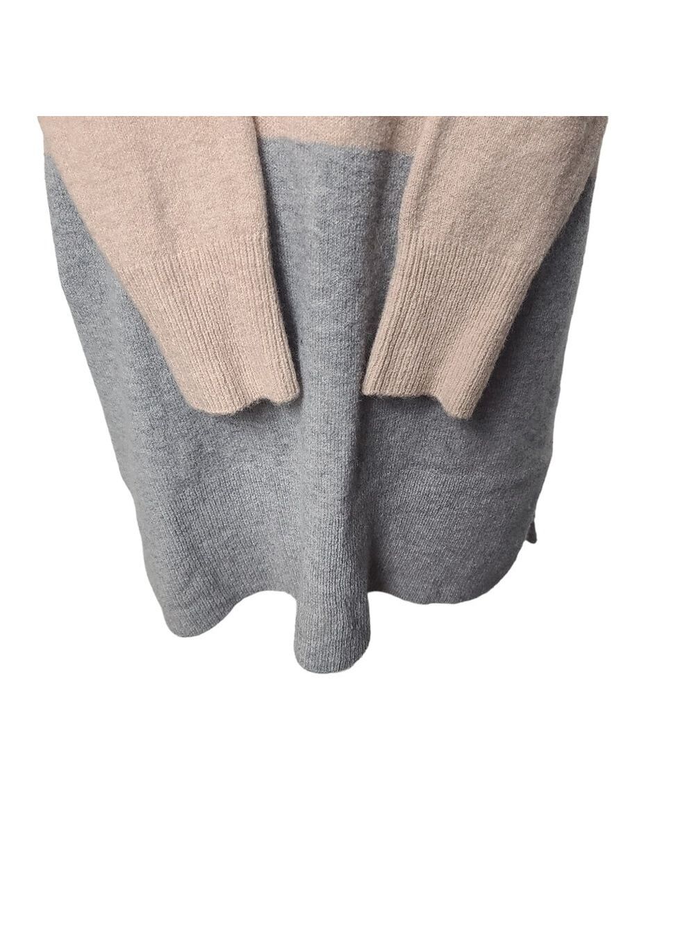 Madewell Kent Colorblock Light Pink & Grey Merino Alpaca Open Cardigan S - Picture 6 of 10